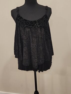 torrid Black Velvet Floral Burnout Tank Top